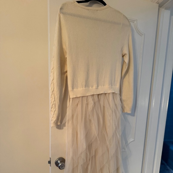 Lulus Ultimate Beauty Ivory Cable Knit Ruffled Tulle Maxi Dress - Picture 3 of 3